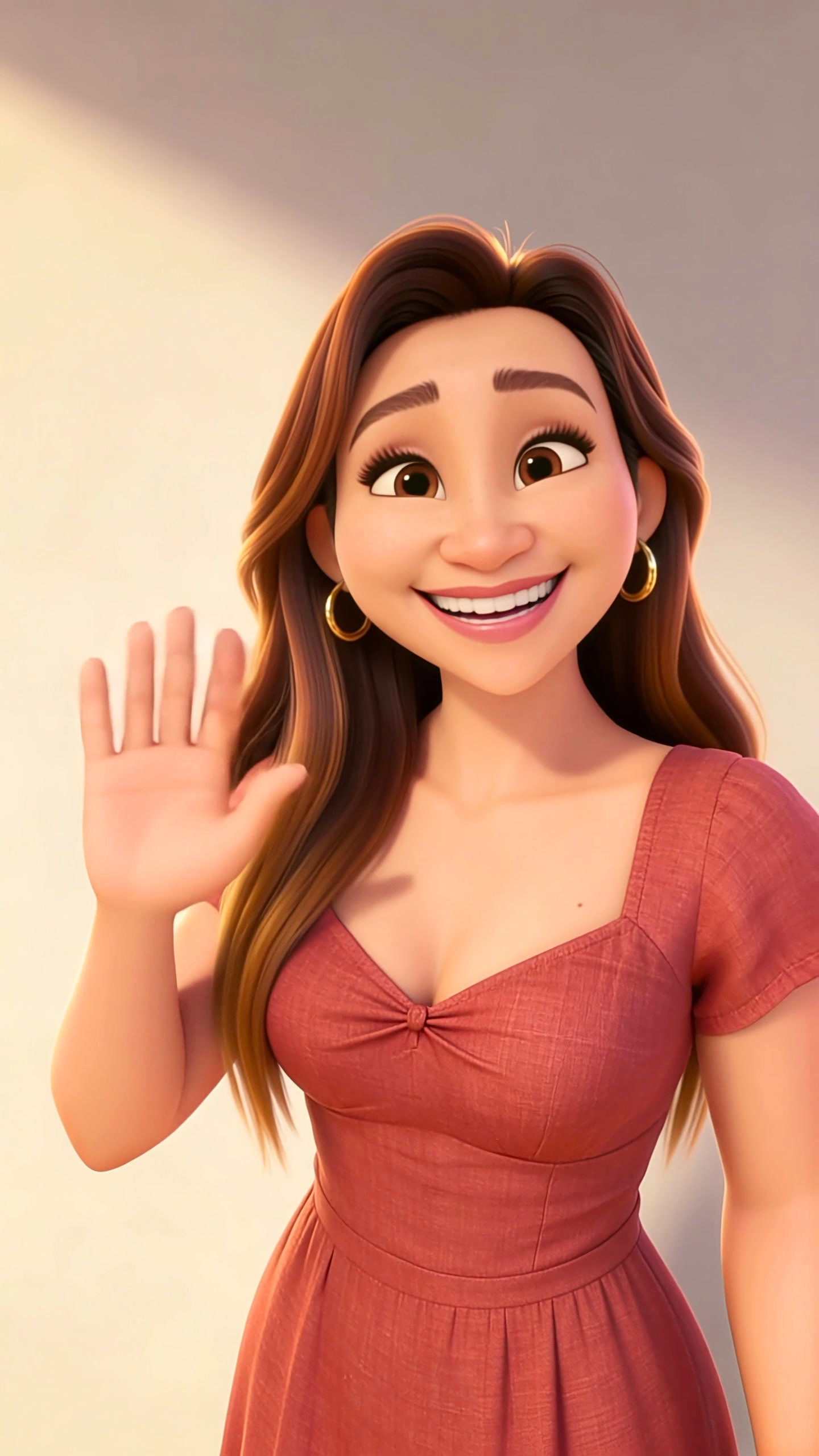 Ate waving